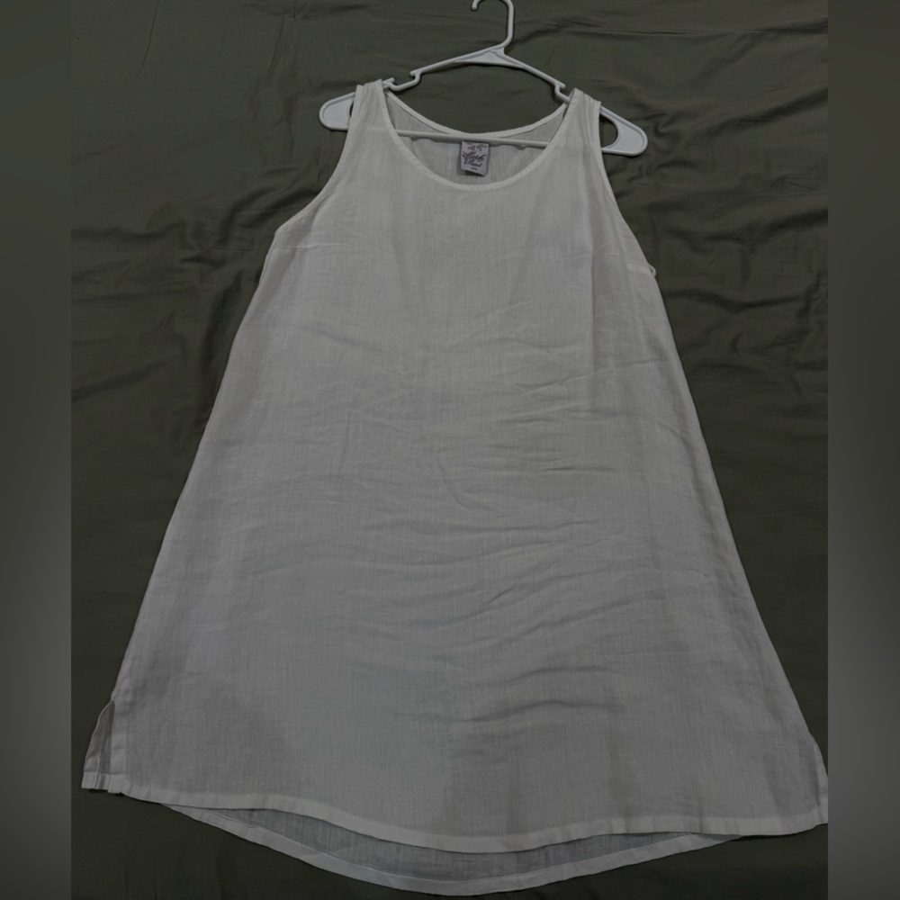 White Linen Mini Dress